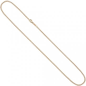 2,0mm Kugelkette Kette Halskette Collier Goldkette 585 Gold Rotgold 50cm Damen - 1