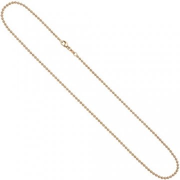 2,0mm Kugelkette Kette Halskette Collier Goldkette 585 Gold Rotgold 50cm Damen - 1