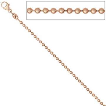 2,0mm Kugelkette Kette Halskette Collier Goldkette 585 Gold Rotgold 50cm Damen - 2