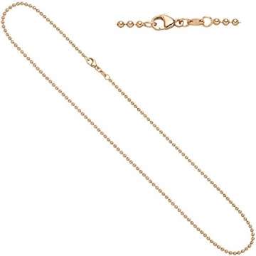 2,0mm Kugelkette Kette Halskette Collier Goldkette 585 Gold Rotgold 50cm Damen - 3