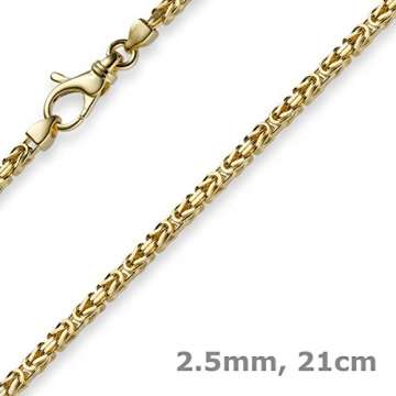2,5mm Armband Armkette Königskette aus 585 Gold Gelbgold 21cm Herren - 4