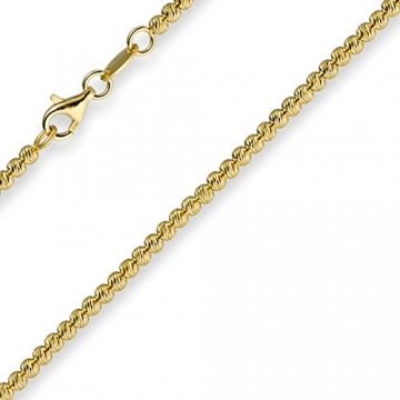 2,5mm Kette Collier Kügelchenkette Kugelkette 585 Gold Gelbgold 45cm Unisex - 1