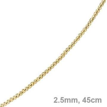 2,5mm Kette Collier Kügelchenkette Kugelkette 585 Gold Gelbgold 45cm Unisex - 5