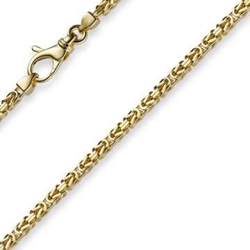 2,5mm Kette Halskette Königskette aus 750 Gold Gelbgold 60cm Herren Goldkette - 1