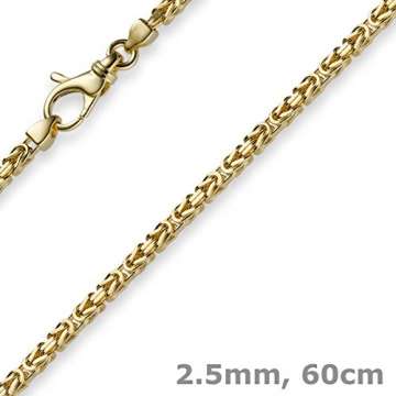 2,5mm Kette Halskette Königskette aus 750 Gold Gelbgold 60cm Herren Goldkette - 3