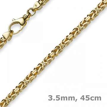 3,5mm Kette Halskette Königskette aus 585 Gold Gelbgold 45cm Herren Goldkette - 3