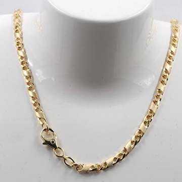 3,7 mm 45 cm 585-14 Karat Gelbgold Dollar Kette massiv Gold hochwertige Halskette 20,7 g - 6