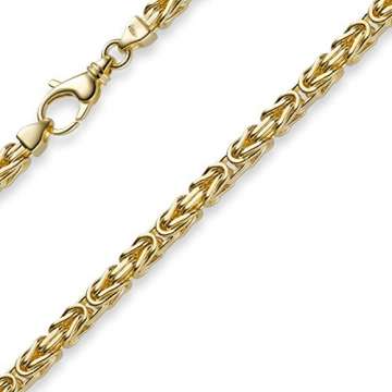 4mm Kette Halskette Königskette aus 585 Gold Gelbgold 50cm Herren Goldkette - 1