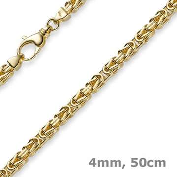 4mm Kette Halskette Königskette aus 585 Gold Gelbgold 50cm Herren Goldkette - 4