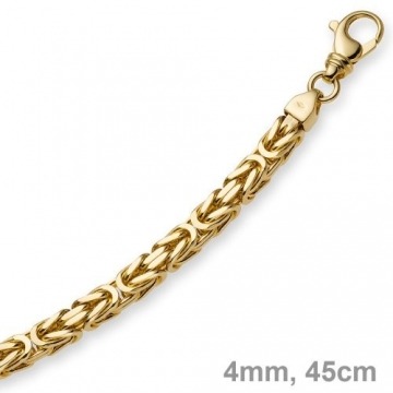4mm Kette Halskette Königskette aus 750 Gold Gelbgold 45cm Herren Goldkette - 2