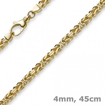 4mm Kette Halskette Königskette aus 750 Gold Gelbgold 45cm Herren Goldkette - 5