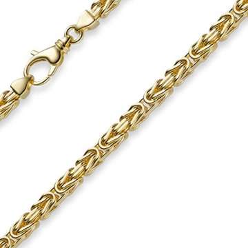 4mm Kette Halskette Königskette aus 750 Gold Gelbgold 50cm Herren Goldkette - 1