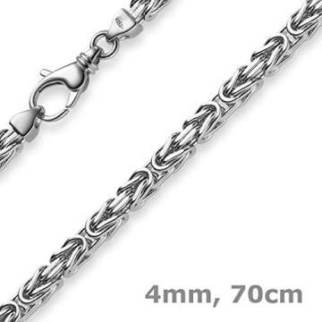 4mm Königskette Kette aus 585 Gold Weißgold massiv 70cm Goldkette Herren - 5
