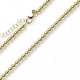 4mm Kugel-Kette Collier Halskette Halsschmuck aus 585 Gold Gelbgold, 45cm - 1