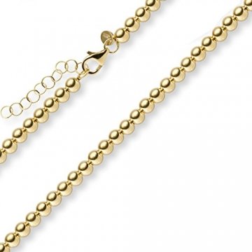 4mm Kugel-Kette Collier Halskette Halsschmuck aus 585 Gold Gelbgold, 45cm - 1