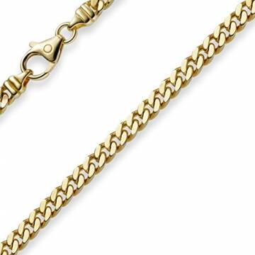 4mm Panzerkette Kette Collier aus 750 Gold Gelbgold Goldkette 60cm Unisex - 1