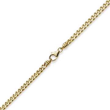 4mm Panzerkette Kette Collier aus 750 Gold Gelbgold Goldkette 60cm Unisex - 5