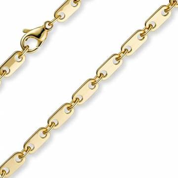 5mm Kette Collier Plattenkette aus 750 Gold Gelbgold 70cm Unisex Goldkette - 1