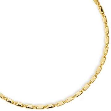 5mm Kette Collier Plattenkette aus 750 Gold Gelbgold 70cm Unisex Goldkette - 2