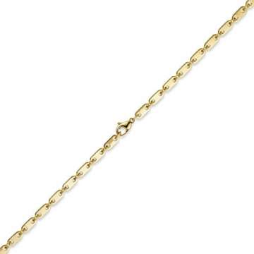 5mm Kette Collier Plattenkette aus 750 Gold Gelbgold 70cm Unisex Goldkette - 4