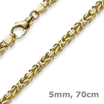 5mm Königskette Kette Halskette 750 Gold Gelbgold, 70cm Halsschmuck für Herren - 3