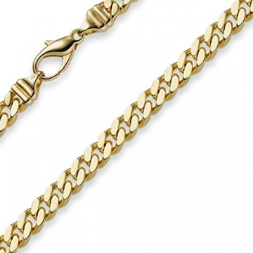 6mm Panzerkette Kette Collier aus 750 Gold Gelbgold Goldkette 50cm Herren - 1
