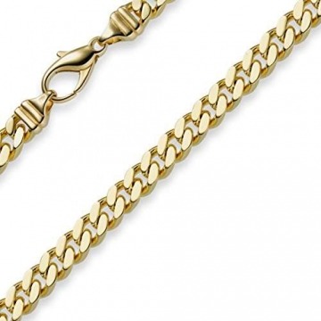6mm Panzerkette Kette Collier aus 750 Gold Gelbgold Goldkette 60cm Herren - 1