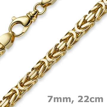 7mm Armband Armkette Königskette aus 585 Gold Gelbgold 22cm massiv - 2
