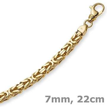 7mm Armband Armkette Königskette aus 585 Gold Gelbgold 22cm massiv - 4