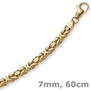 7mm Königskette aus 750 Gold Gelbgold Kette Halskette 60cm Herren - 3