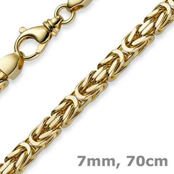 7mm Königskette aus 750 Gold Gelbgold Kette Halskette 70cm Herren - 5