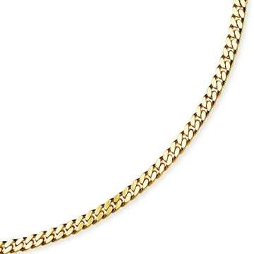 7mm Panzerkette Kette Collier diamantiert, 750 Gold Gelbgold massiv, 50cm - 4