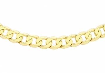 9 Karat Gelbgold 100, Diamantschliff, Panzerkette, Kette 61 cm (24 " - 1