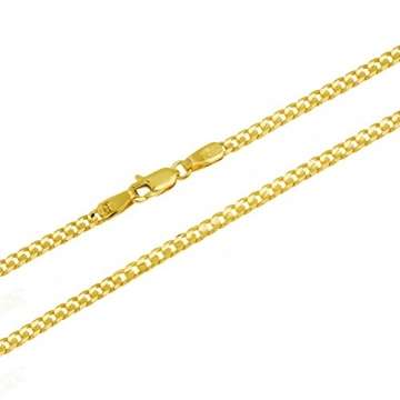 aion Kette Massiv Gold 585 Panzerkette Gelbgold Herren - Damen 40 60 cm 2,8 mm (45) - 1