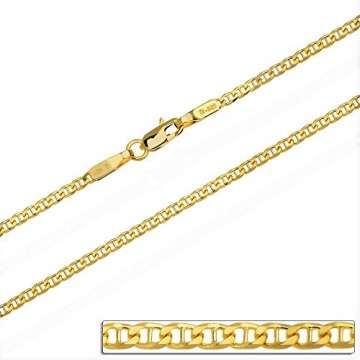 aion Kette Massiv Gold 585 Steg Panzerkette Gelbgold Herren Damen 40 60 cm 2 mm (50) - 2