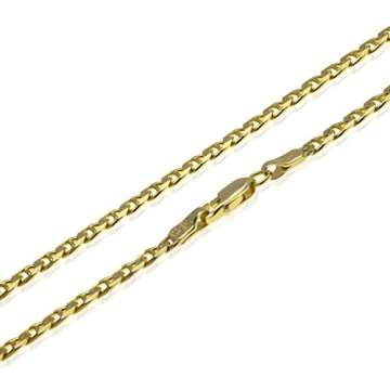 aion Kette Massiv Gold 585 Steg Panzerkette Gelbgold Herren Damen 60 cm 3,4 mm - 4