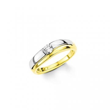 amor Ring für Damen 333 Gold Bicolor Zirkonia weiß - 1