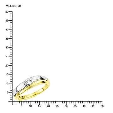 amor Ring für Damen 333 Gold Bicolor Zirkonia weiß - 3