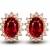 ANAZOZ Echtschmuck 18 Karat 750 Rosegold Damen Ohrringe 2CT Wassertropfen Roter Natürlicher Rubin Ohrstecker Rosegold Schmuck - 1