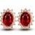 ANAZOZ Echtschmuck 18 Karat 750 Rosegold Damen Ohrringe 2CT Wassertropfen Roter Natürlicher Rubin Ohrstecker Rosegold Schmuck - 1
