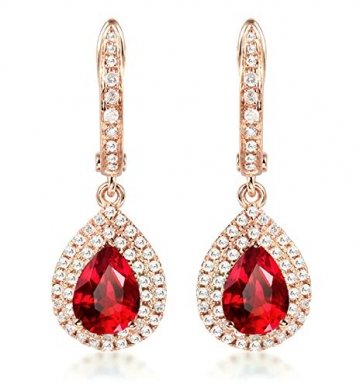 ANAZOZ Echtschmuck 18 Karat 750 Rosegold Damen Ohrringe 2CT Wassertropfen Tropfen Ohrringe Rosegold Schmuck - 1