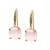 ANAZOZ Echtschmuck Ohrringe Damen 18 Karat / 750 Rosegold Runde Form 8.24Ct Rosenquarz Pink Ohrhänger mit Diamant Geschenke für Frauen - 1