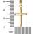 Anhänger-Kreuz Goldkreuz für Damen, Herren und Kinder mit abgeflachten Kanten als Kettenanhänger 585 Gold 14 Karat mit Schmuck-Etui und Kette - 2