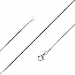 Avesano Schlangenkette 925 Silber Silberkette Damen ohne Anhänger hochglänzend, Breite 1mm, Länge 42 45 50 55 cm, 101024-045 - 1