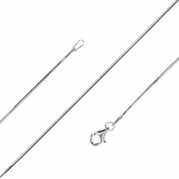 Avesano Schlangenkette 925 Silber Silberkette Damen ohne Anhänger hochglänzend, Breite 1mm, Länge 42 45 50 55 cm, 101024-045 - 1