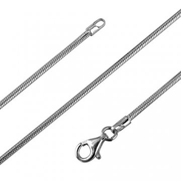 Avesano Schlangenkette in 925 Sterling Silber für Frauen, Silberkette Damen ohne Anhänger, Breite 1,6mm, Länge 42 45 50 60 70 80 90 cm, 101023-045 - 1