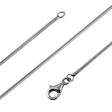 Avesano Schlangenkette in 925 Sterling Silber für Frauen, Silberkette Damen ohne Anhänger, Breite 1mm, Länge 42 45 50 60 70 80 90 cm, 101021-070 - 1