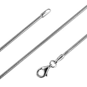 Avesano Schlangenkette in 925 Sterling Silber für Frauen, Silberkette Damen ohne Anhänger, Breite 1,2mm, Länge 42 45 50 60 70 80 90 cm, 101022-042 - 1