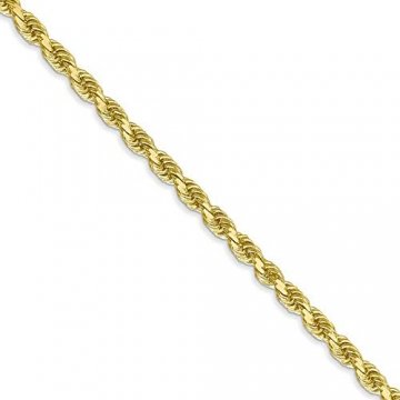 Black Bow Jewellery Company: 3 mm, 10 Karat Gelbgold, Diamantschliff-Panzerkette, 24 cm - 1