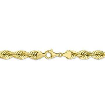 Black Bow Jewellery Company: 7 mm, 10 Karat Gelbgold, Diamantschliff-Panzerkette, 24 cm - 7